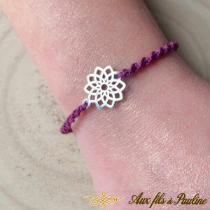 Bracelet Lotus en acier inoxydable violet